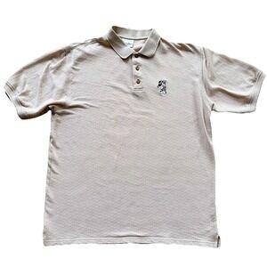 VTG Vintage Walt Disney World Polo Shirt Men's XL Mickey Mouse‎ Golf cream
